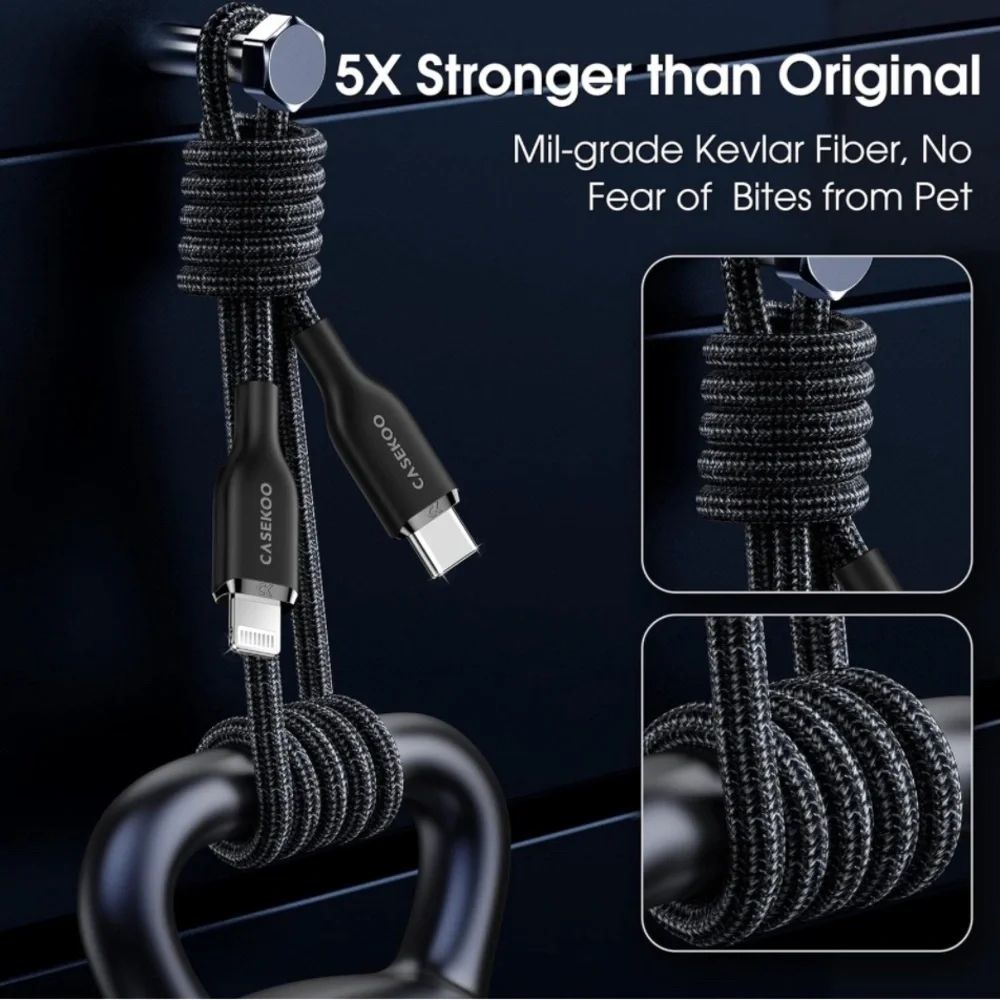 iPhone fast charging braided cord.
